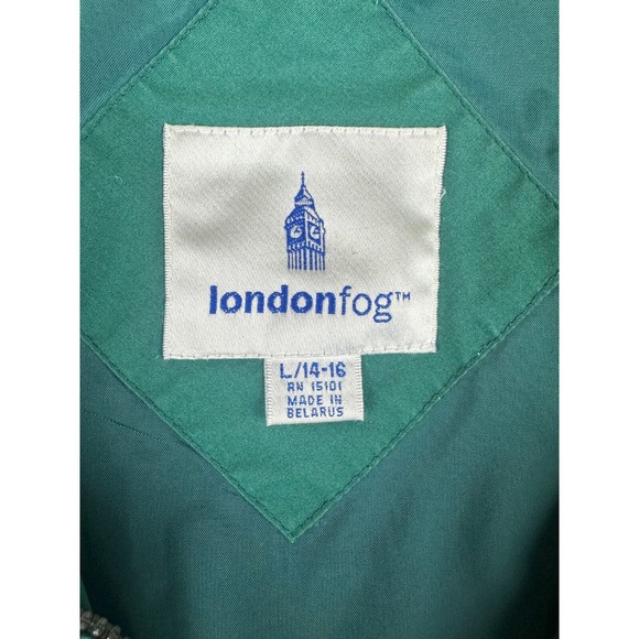 Vintage London Fog Youth Size L Large 14-16 Red Green Blue Zip Up Jacket - Picture 2 of 7